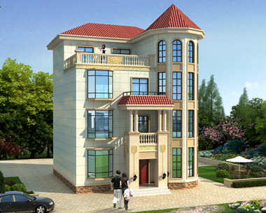 AT1780私人定制简欧四层复式楼漂亮别墅设计图纸10.8mX12.3m